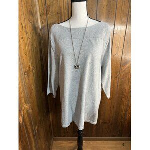 Karen Scott Gray 3/4 Sleeve Tunic Top Size 3X